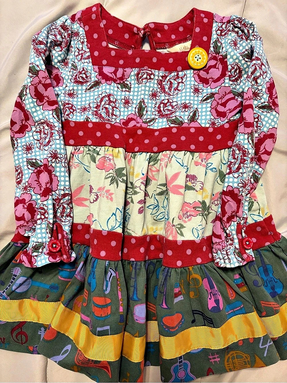 Matilda Jane Girls Floral Dress in Red & Green 2T